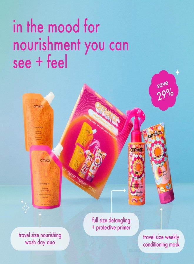 amika nourishment-ality nourishing routine set | gift set for soft hair, TSA travel approved - Image 2